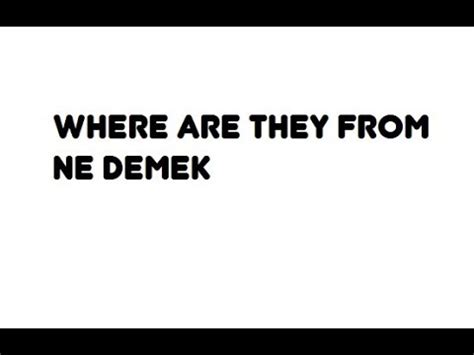 where are you from ne demek